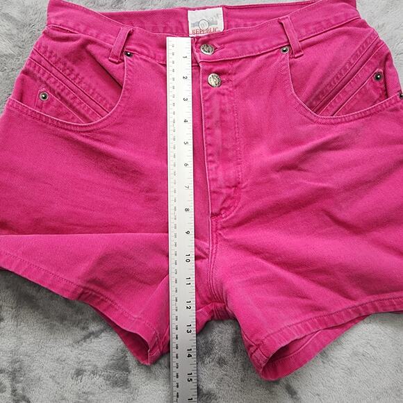 Vintage 90s Denim Republic Shorts Womens 11/12 Pink High Rise Double Button - Picture 9 of 12